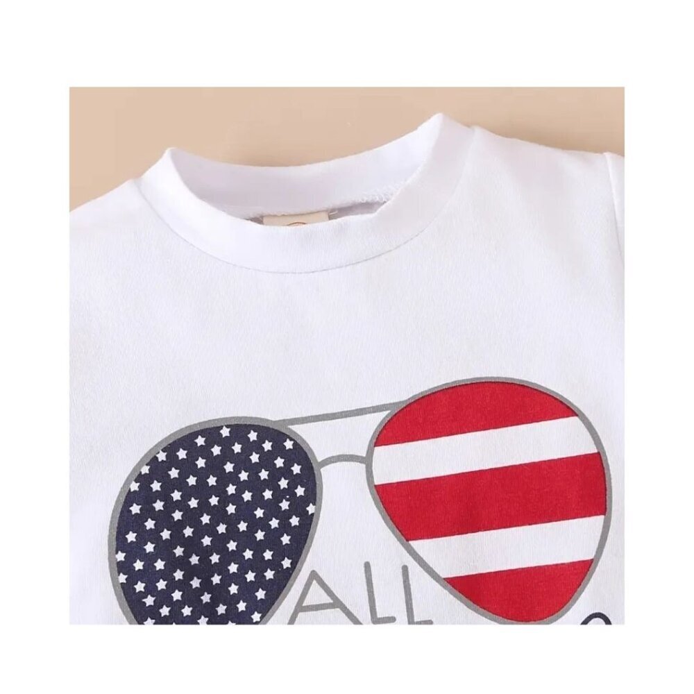 2pcs Baby Boys Patriotic All American Boy T-Shirt and Shorts Sizes: 3-6M to 18-2 - Picture 5 of 5